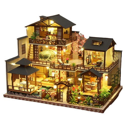 JiaTe DIY House Manufacturer Wholesale P-008 Forest Court Covered Assembly Toy Christmas Gift Building Model