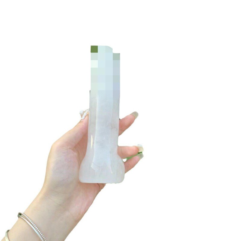 天然白水晶雕刻原石打磨水晶按摩棒 图 1