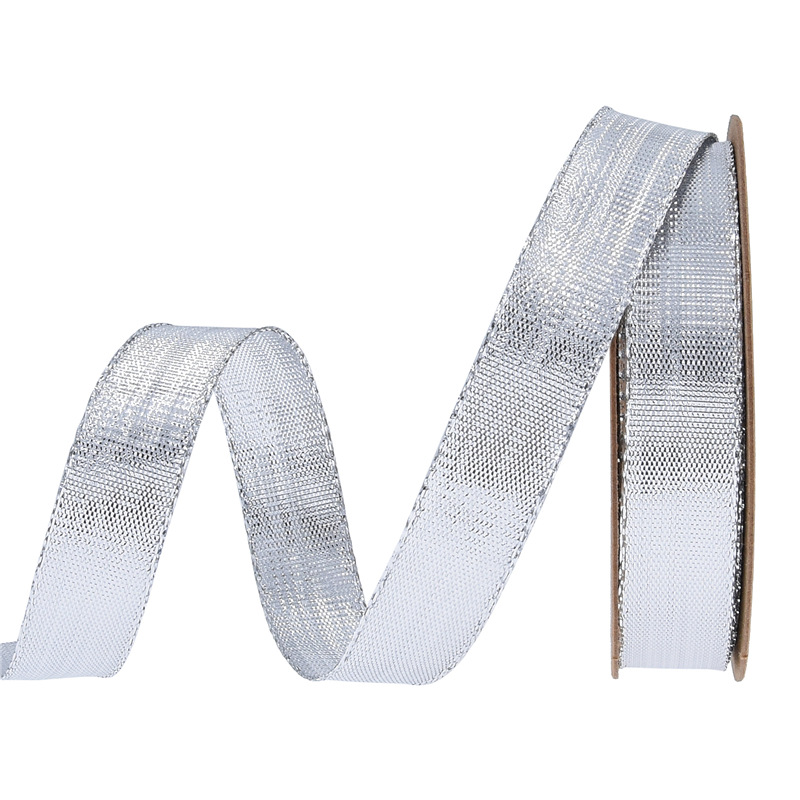 Nuevos productos transfronterizos, verde dorado y plateado brillante, cinta de seda, decoración de flores de celebración festiva, embalaje de regalo, cinturón de cebolla brillante, 10 yardas en stock