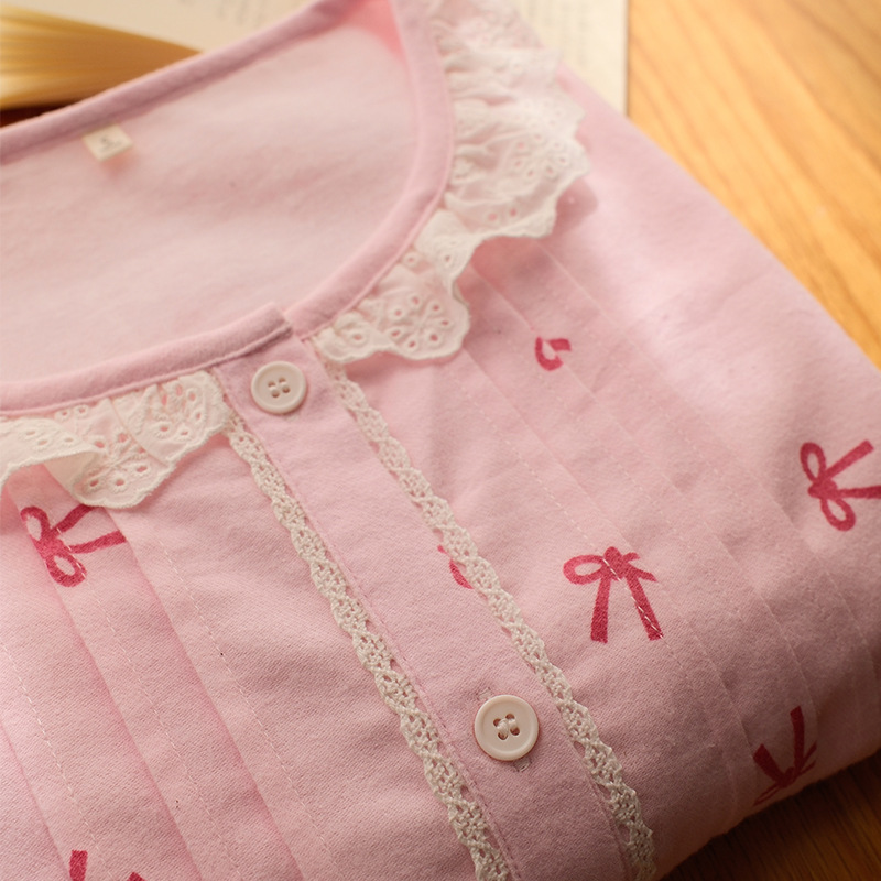 Special offer - Japanese-style sweet and cute girls' pajamas, autumn/winter pure cotton brushed flannel loungewear, long-sleeved set for women Special offer - Japanese-style sweet and cute girls' pajamas, autumn/winter pure cotton brushed flannel loungewear, long-sleeved set for women
