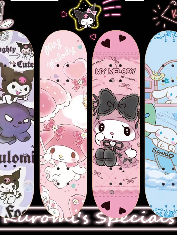 Children's Skateboard Beginners 6 to 12 Years Old 3 and Above 10 to 15 Girls and Boys Four-Wheel Skateboard Garage Lomi Melody