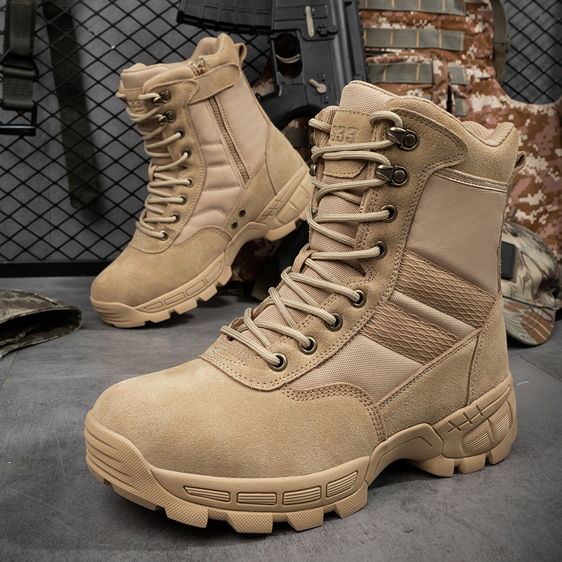 Botas de combate transfronterizas de tamaño grande para hombres al aire libre Botas de montaña Botas tácticas para hombres Botas de campo para hombres Botas de desierto