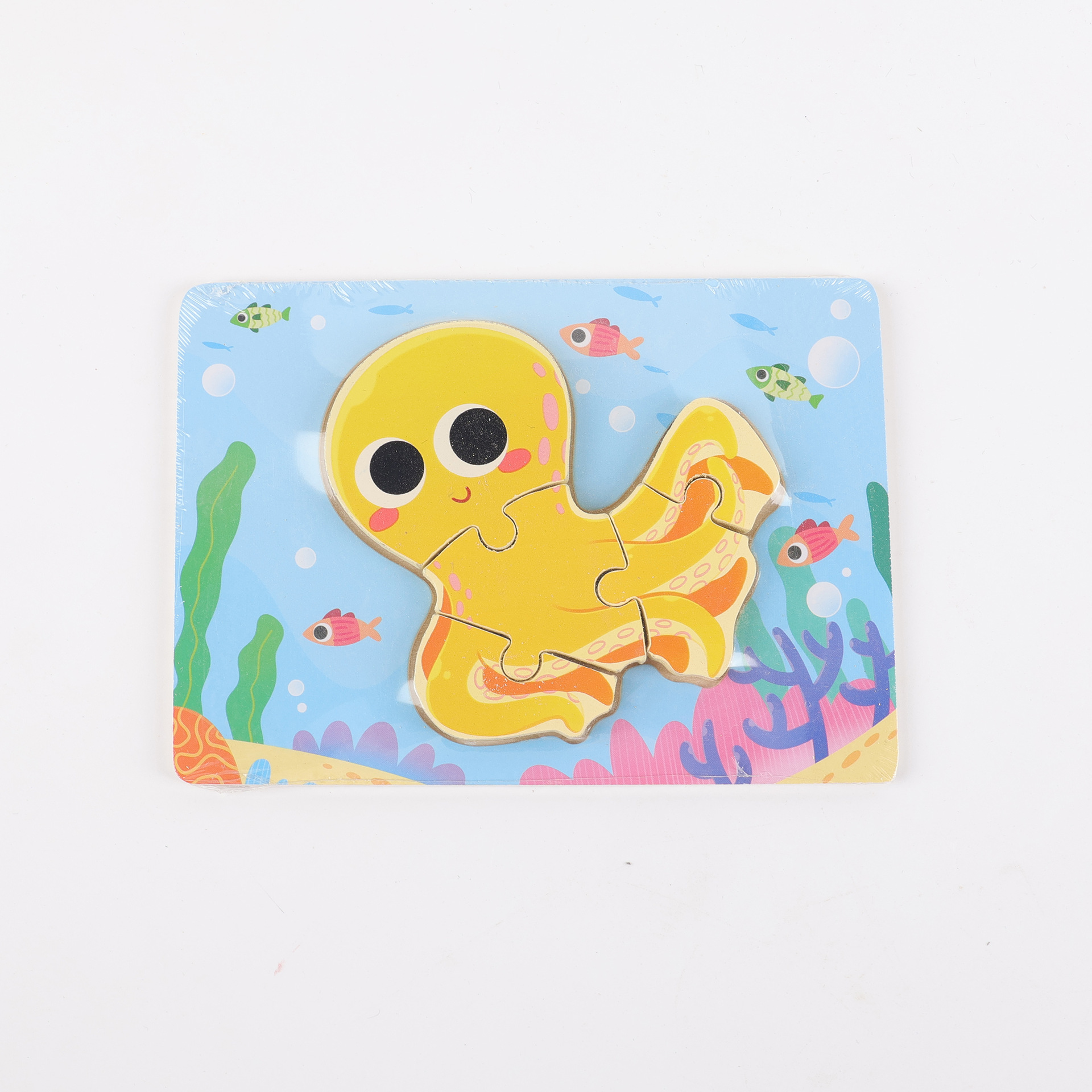 Puzzle de madera plano pequeño puzzle infantil juguetes de dibujos animados animales de tráfico cognitivo bloque al por mayor