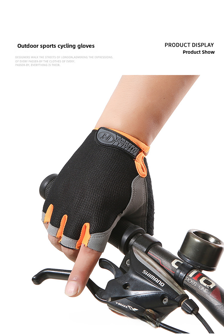 Sports Half Finger Butterfly Net Outdoor Riding Fitness Wear-resistant Breathable Shock-absorbing Non-slip Outdoor Finger Climbing Gloves_maomaolike.com