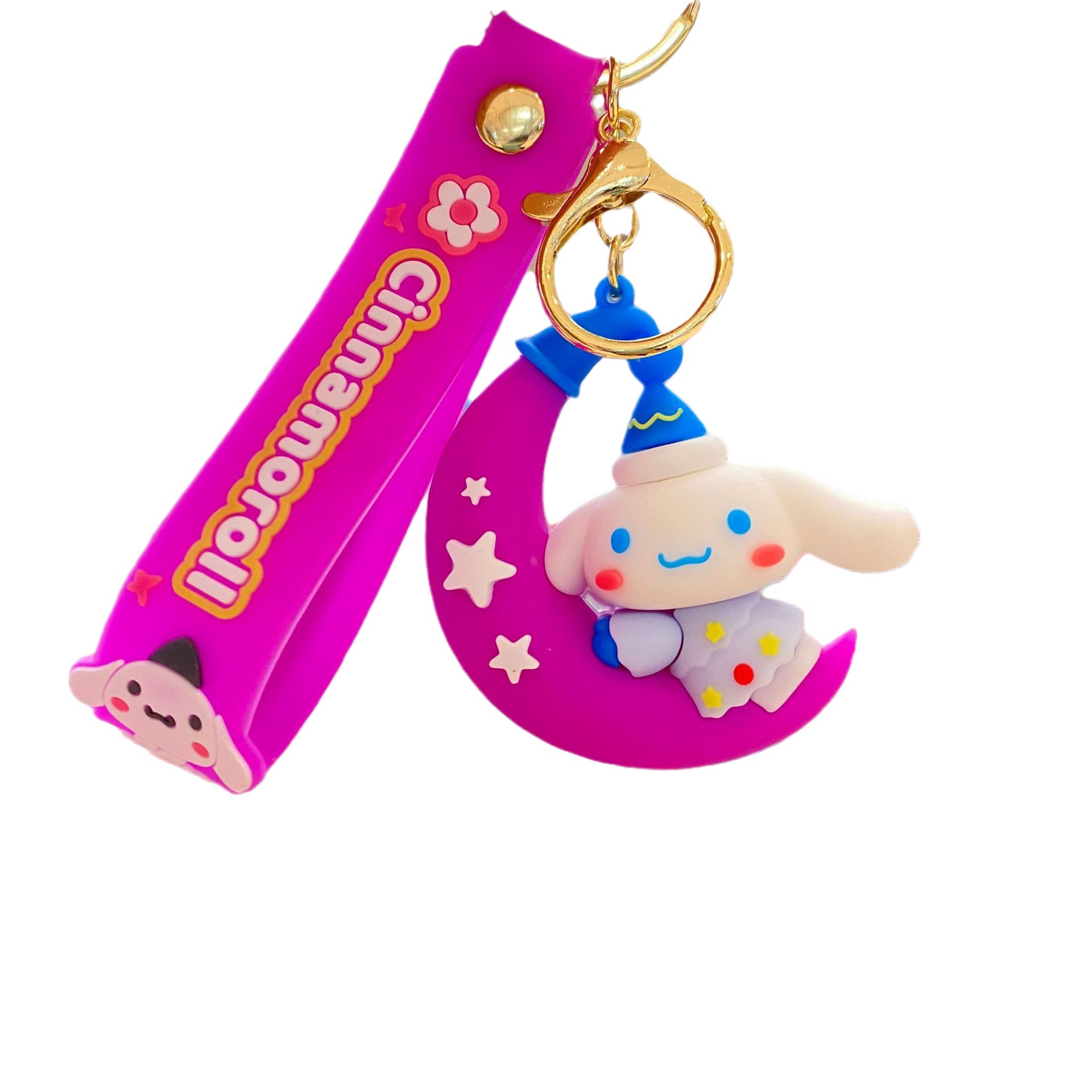 Sanrio sentada luna llavero melodía coolomi muñeca coche bolsa colgante muñeca máquina regalo al por mayor