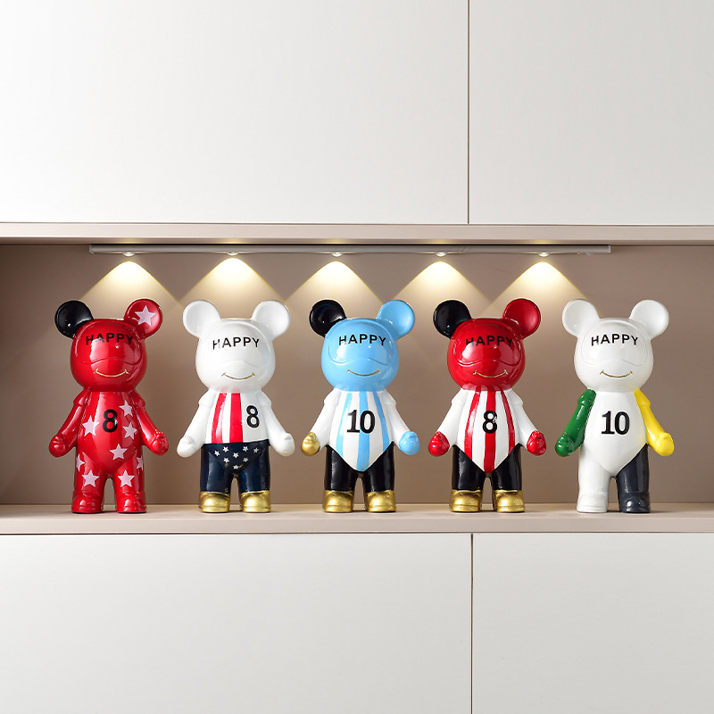 Light Luxury Hand-Painted Violent Bear Piggy Bank Living Room Floor-Standing Ornaments Tv Cabinet Sofa Decoration Housewarming Gift