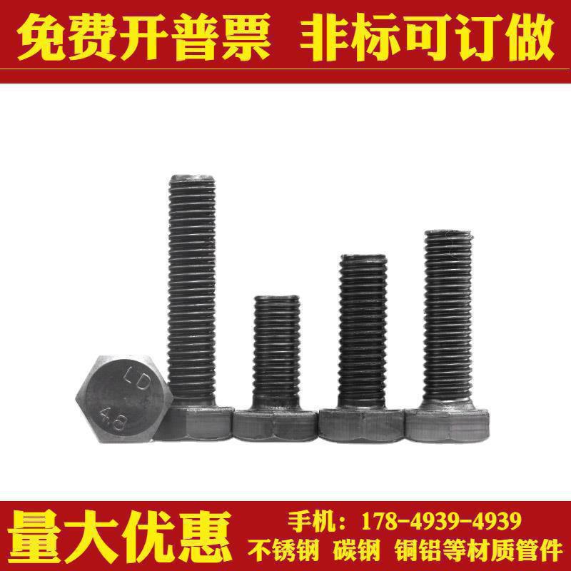 国标4.8级本色铁外六角螺栓/螺丝M22M24*40/50/60/70/80/90/100mm