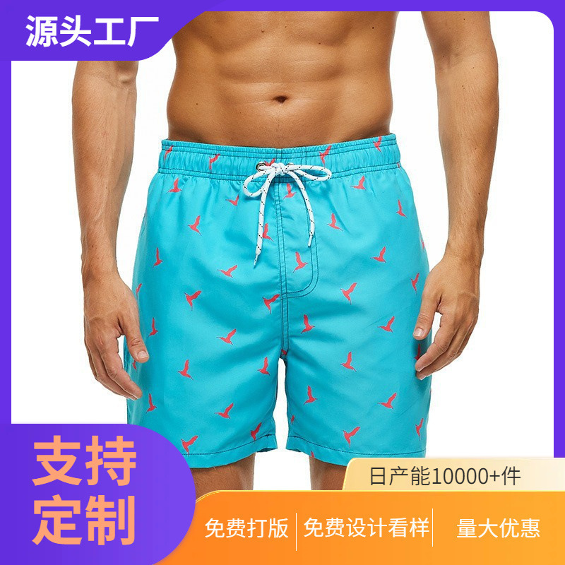 Summer New Cross-Border 3D Printed Casual Men's Beach Shorts Flamingo Fruit Series Shorts