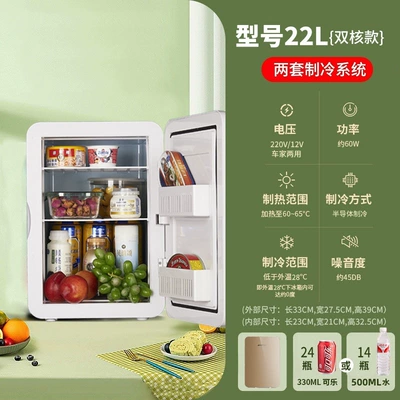 and Home Use, Small Refrigerator and Soyuducular - enhanced-dual-core-model-22l-golden-glass-model-dual-use-for-car-and-home
