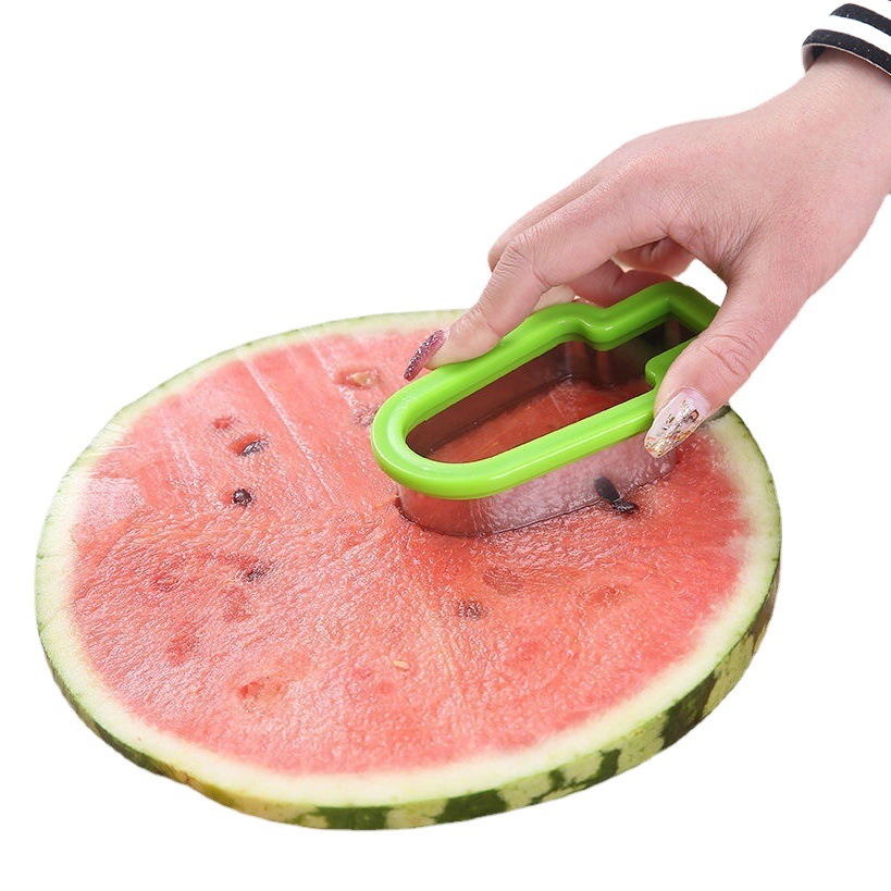 Suministro directo de fábrica creativa de acero inoxidable cortador de sandía Popsicle forma slicer sandía helado molde divisor