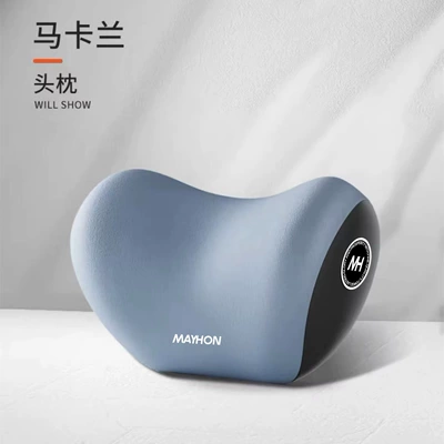 Headrest, Shoulder Pillow, Car Pillow, Car - blue-single-headrest