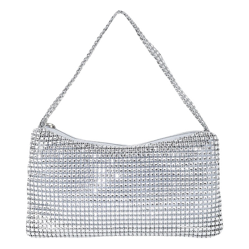 2023 nuevo europeo y americano de imitación transfronteriza rhinestone neto mini bolso de la axila brillante diamante incrustado moda nicho hombro bolso de noche