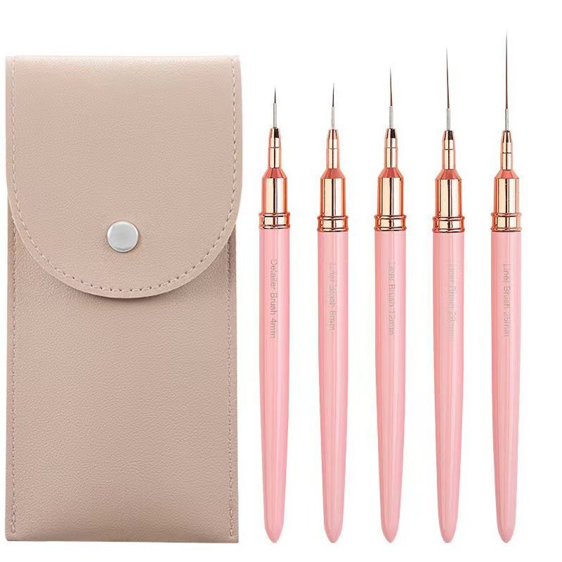 Pluma de uñas transfronteriza traje de pincel de dibujo varilla de metal con tapa pluma de dibujo ultrafino pluma de pintura suministro directo de fábrica al por mayor