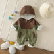 Autumn and Winter New Baby fleece-lined Hooded Stitching Contrast Color Korean Style Outer Wear Men's Handsome Rush Clothes