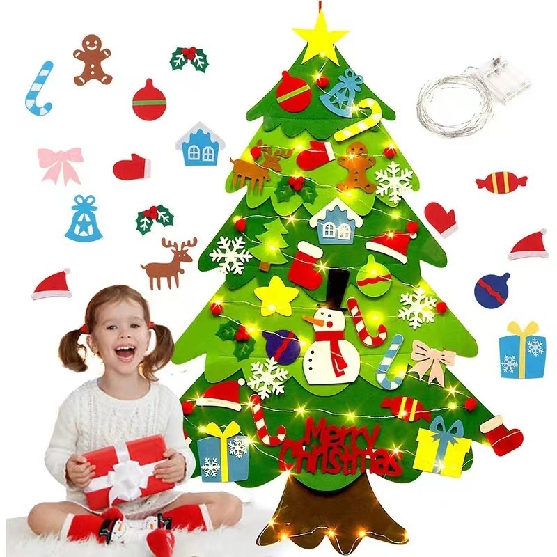 フェルトクリスマスツリークリスマスシーンアレンジ装飾不織布立体クリスマスペンダント子供diyクリスマスツリー|undefined
