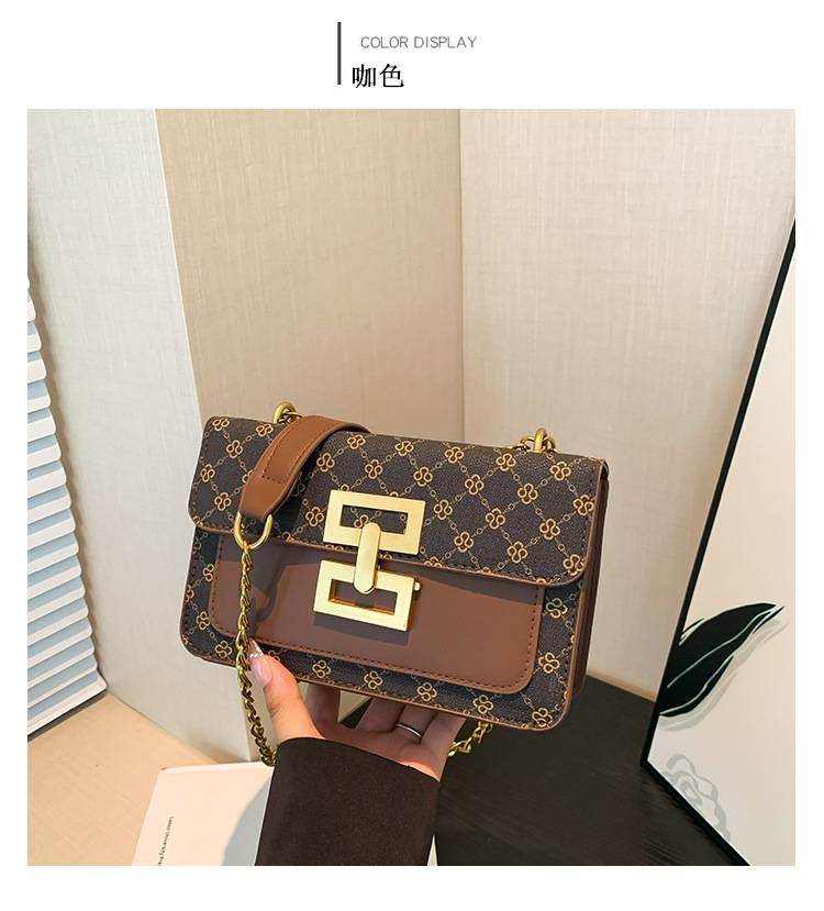 High-end texture, retro single-shoulder women's 2024 autumn new trendy and versatile chain crossbody small square bag undefined
