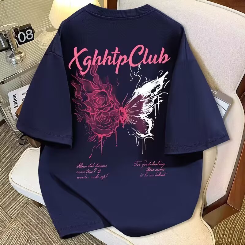 T-shirt oversize con stampa farfalla per uomo e donna_voghion.com