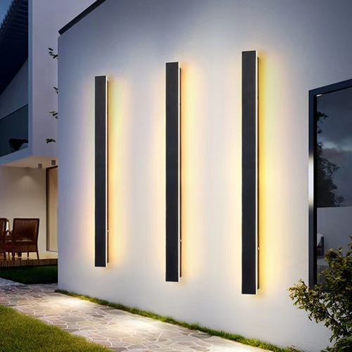 Outdoor Waterproof LED Strips Wall Lamp Courtyard Villa Gate Long Strip Wash Wall Lamp Outdoor Fence Post Wall Lamp