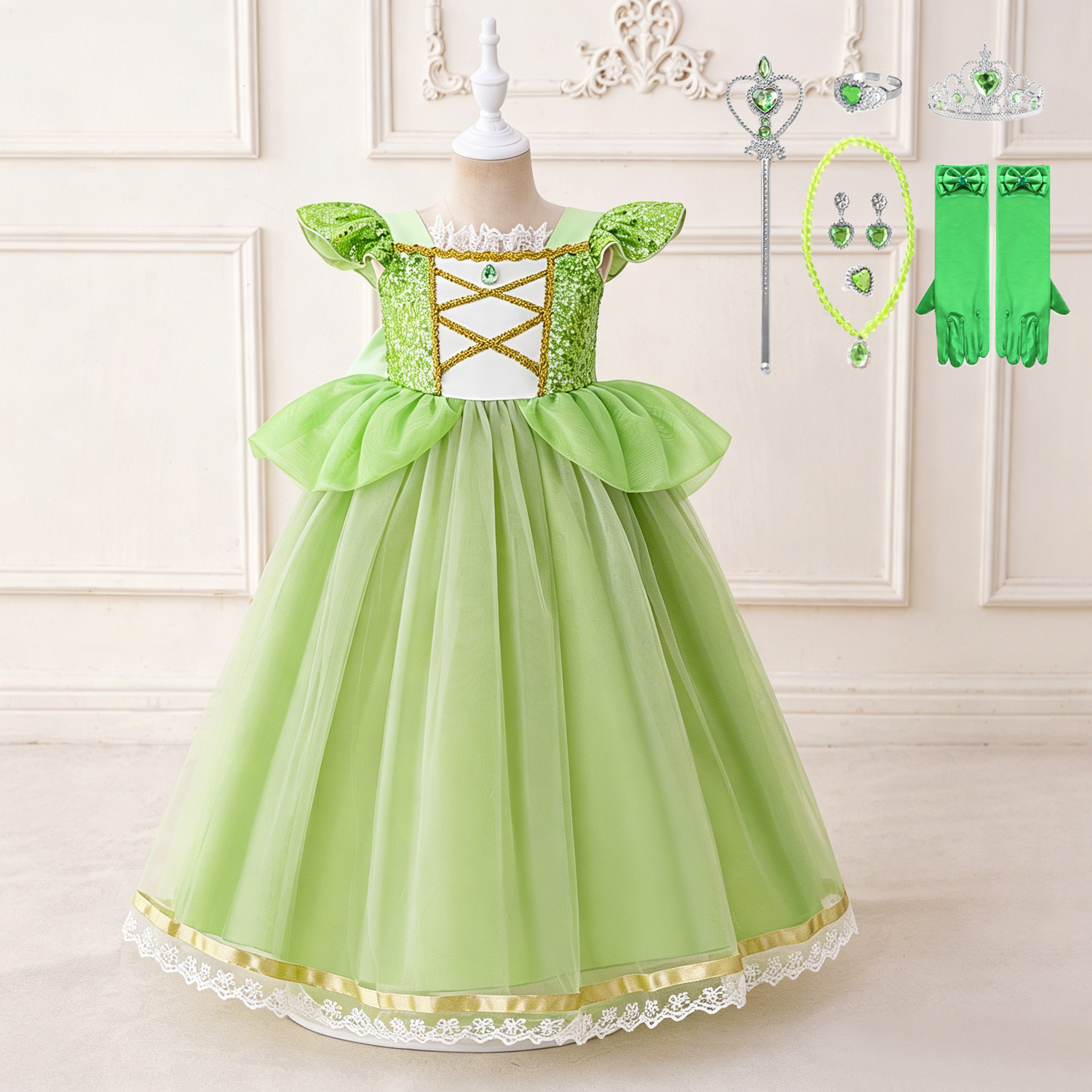 Rapunzel vestido cos vestido vestido vestido de niña vestido de belleza durmiente image 17