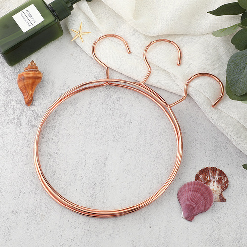 Light luxury hanging scarf tie gold hanging rack ring hook multi-functional clothes hanger household round hanging clothes storage rack