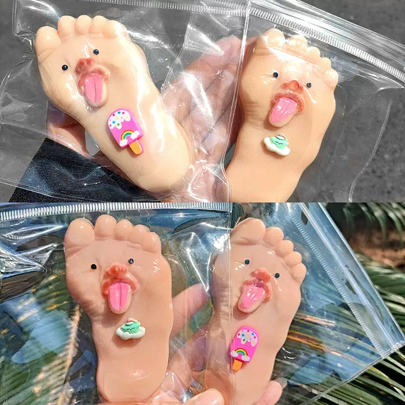 脚丫捏捏乐仿真吐舌玉足解压玩具创意整蛊慢回弹减压神器玩具