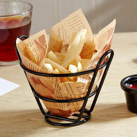 厂家多形状创意薯条油炸篮网筛餐厅小吃美式点心炸篮子现货批发