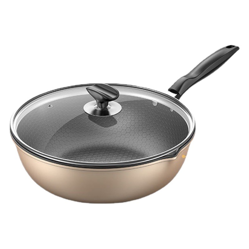 Nuevo wok doméstico, sartén antiadherente de panal, sartén multifuncional, estufa universal, sartén de hierro, sartén multifuncional