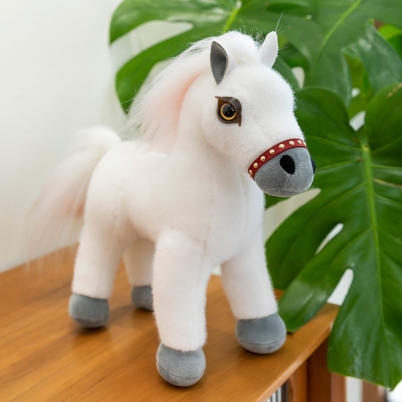 Cute simulación de caballo sudor muñeca de peluche muñeca de tela de caballo de miles de muñecas de zoo