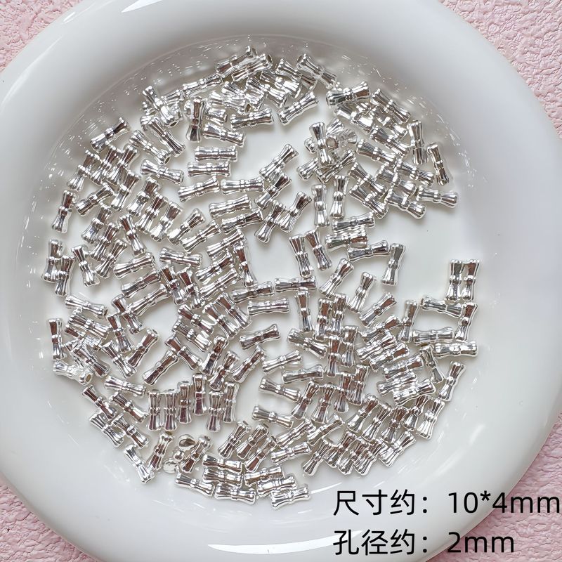 シルバー多用途ベーシック色保持合金ラブリボンスルーホールビーズ diy ブレスレットネックレスジュエリーアクセサリー|undefined