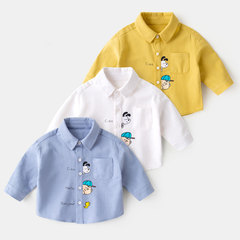 寶寶白襯衫春秋款嬰兒韓版卡通上衣春季男童嬰兒夏裝女童洋氣襯衣