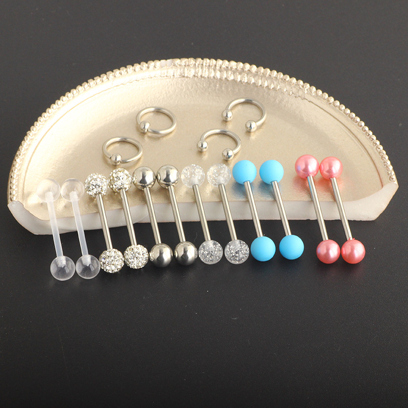 Rose Gold 16Pcs Stainless Steel Nipple Ring Set with Safety Lock Design Body Piercing Jewelry detail image 15