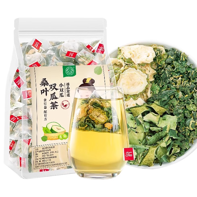 Mulberry Leaf and Melon Tea Official Flagship Store Authentic Mulberry Leaf Tea Bitter Melon Dried Winter Melon Dried Flower Tea Soaked in Water to Drink Health Tea Bag