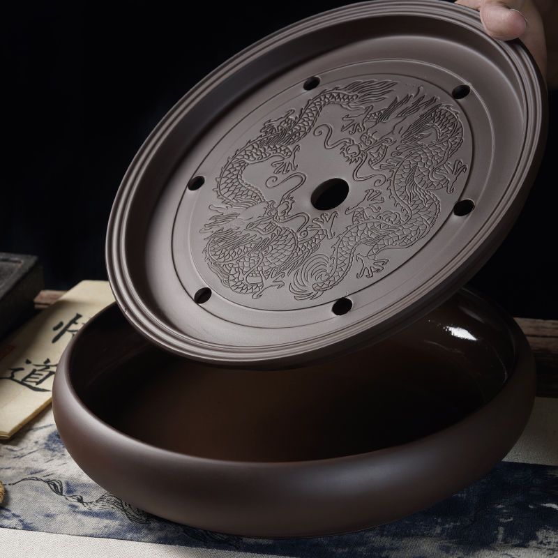 储水干泡台茶盘紫砂陶瓷功夫茶具家用茶台简约小号茶海茶托托盘