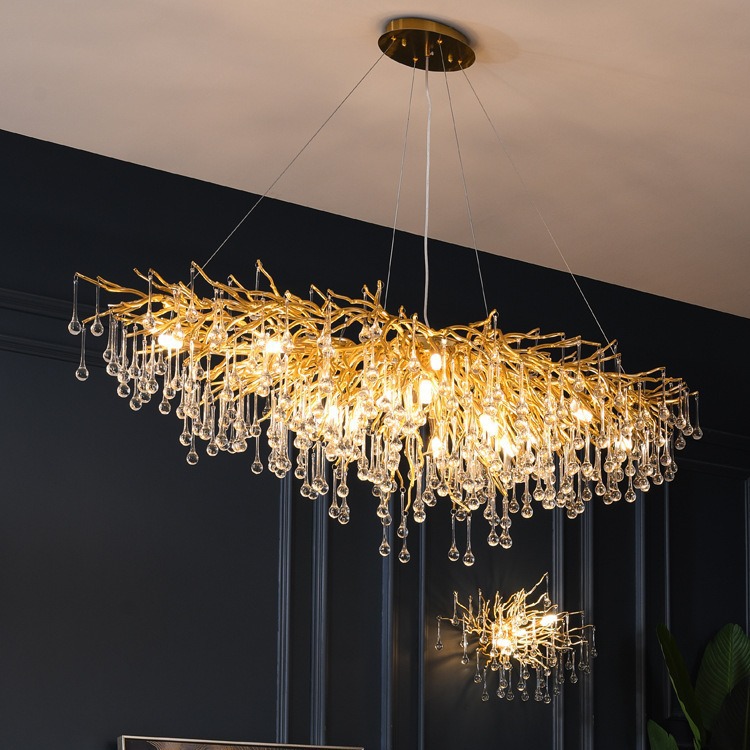 Lámparas de lámpara de decoración de la sala de estar luces modernas y creativas luces posmodernas hotel de lujo restaurante de cristal atmósfera decoración de luces de villa