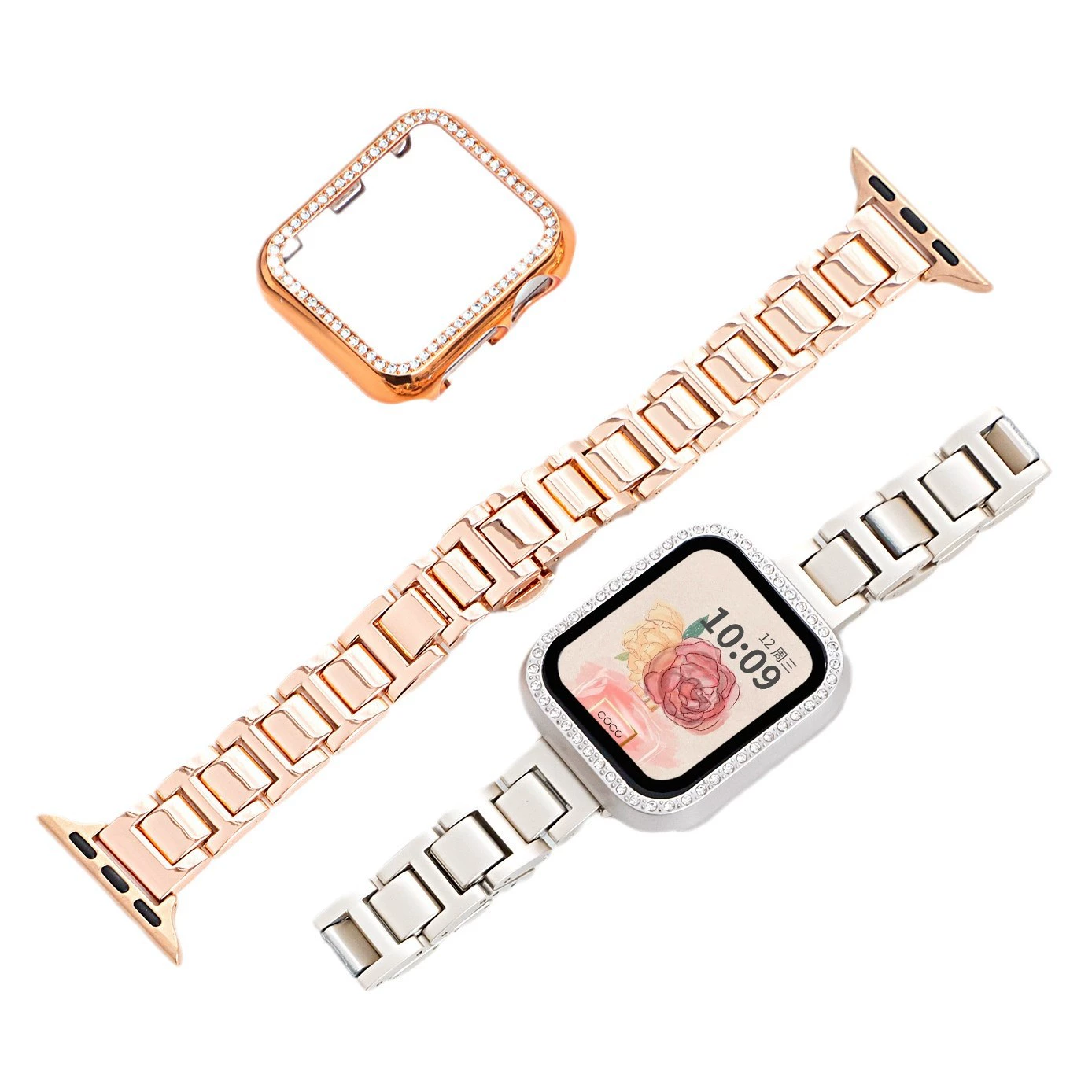 Подходит для Apple Applewatch ремешок Металлический синий шарик бабочка пряжка Простые женские iwatch10 ремешок