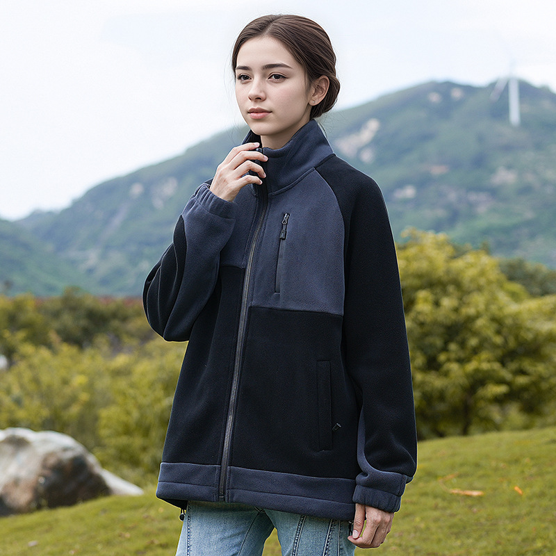 Pánske oblečenie jahňací páperová bunda jesenné a zimné teplé módne trendy pár farebne zladené bundy _voghion.com