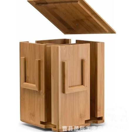 Estante de almacenamiento de bolsas de té de madera y bambú giratorio Estante de almacenamiento de bocadillos portátil para el hogar Gabinete de almacenamiento de alimentos del hotel al por mayor