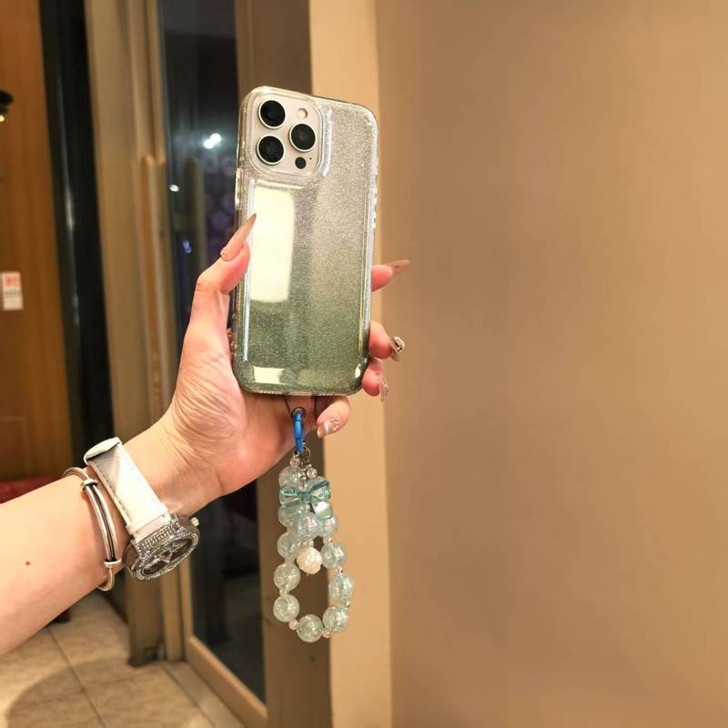 iPhone15/14promax Apple 16 携帯電話ケース 13 ブレスレット保護カバー付きのフラッシュグリーンボール紙|undefined