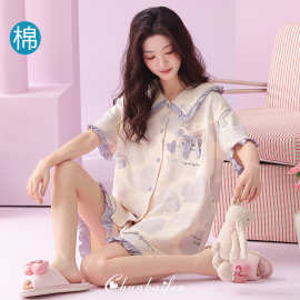 2026夏季新品睡衣女短袖甜美可爱青春少女家居服可外穿套装