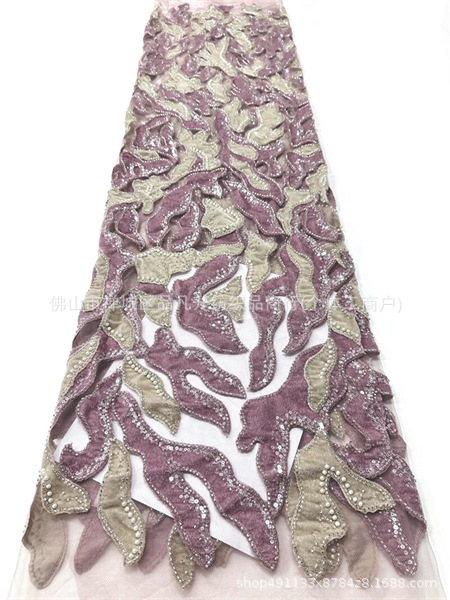 Fabricante directo de terciopelo tubo de perlas tela sexy estilo europeo y americano cena de moda ropa de tela comercio exterior transfronterizo