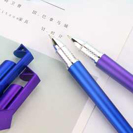 简约金属色圆珠笔 多功能创意手机支架触屏中性笔学生办公签字笔