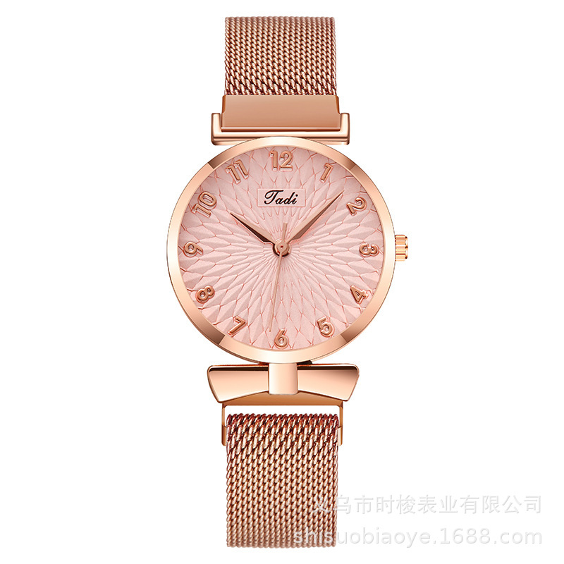 2022跨境外贸爆款女士手表女表数字太阳花蝴蝶结米兰带腕表石英表