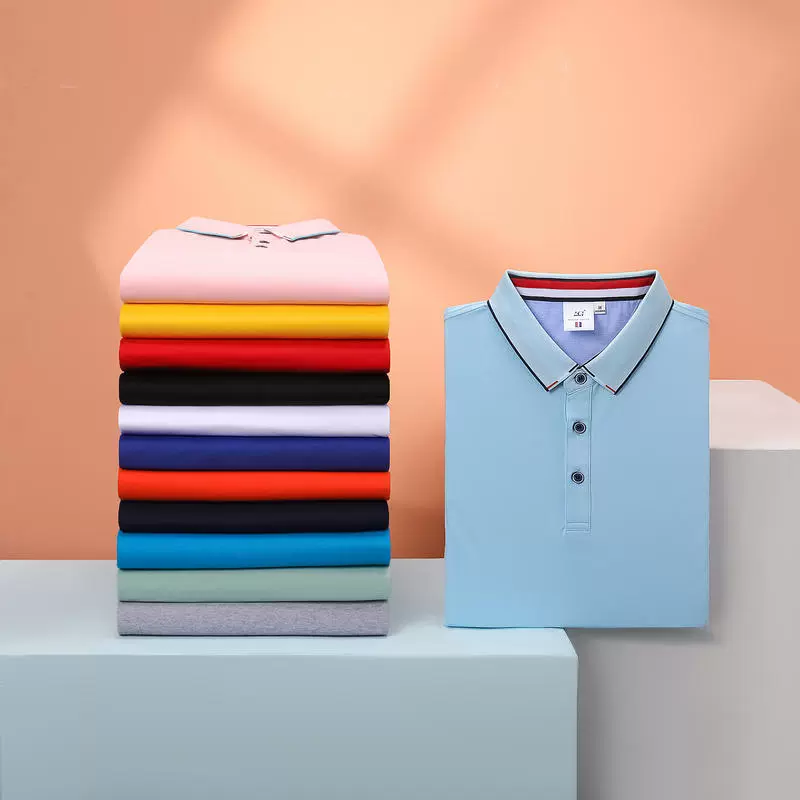Рубашка-поло из ледяного шелка и хлопка с лацканами на заказ, корпоративная рабочая одежда, рекламная культурная рубашка с принтом логотипа, групповая рабочая одежда с вышивкой