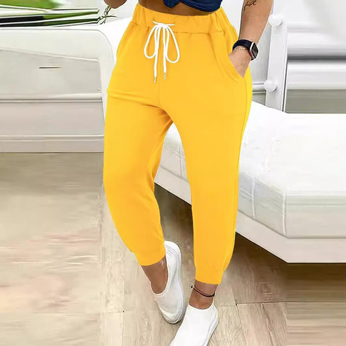 European and American new style, high waist, lace, small feet, lace, white color, all-matching, temperament casual pants