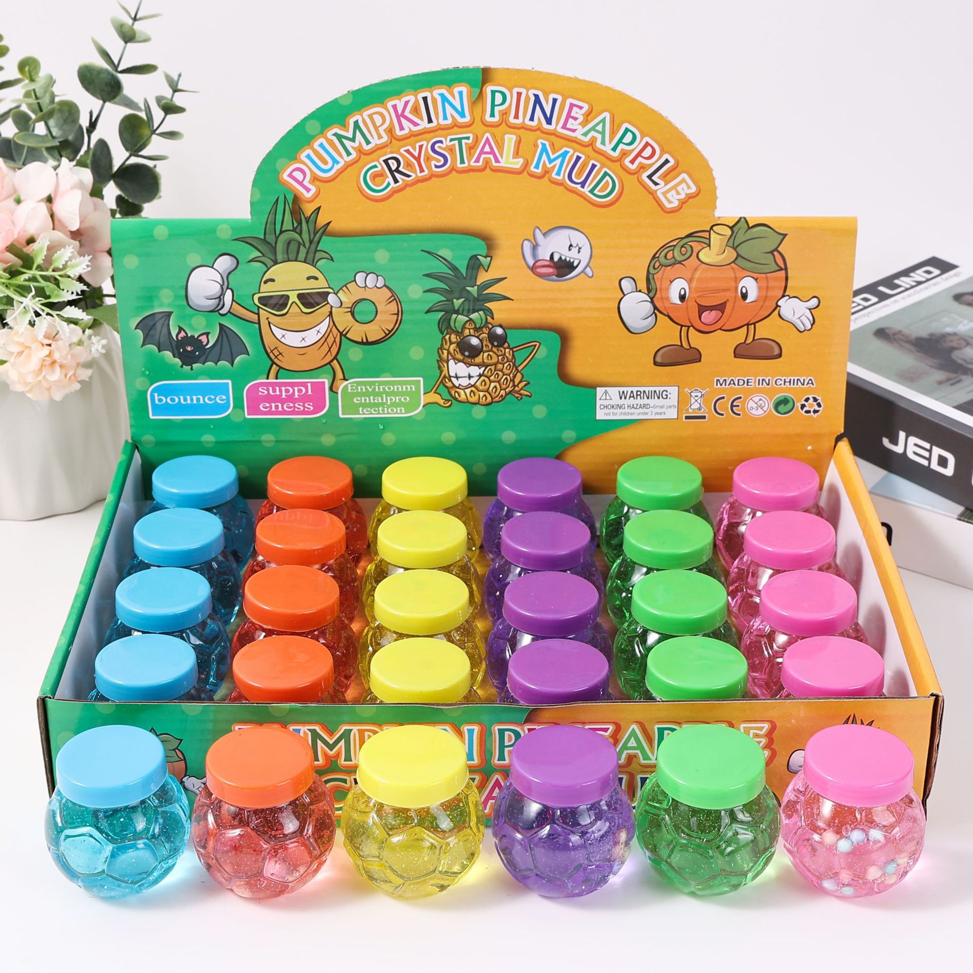 24 piezas de pegamento espumoso de cristal, pegamento M seguro, no tóxico, no pegajoso, juguete educativo, arcilla DIY.