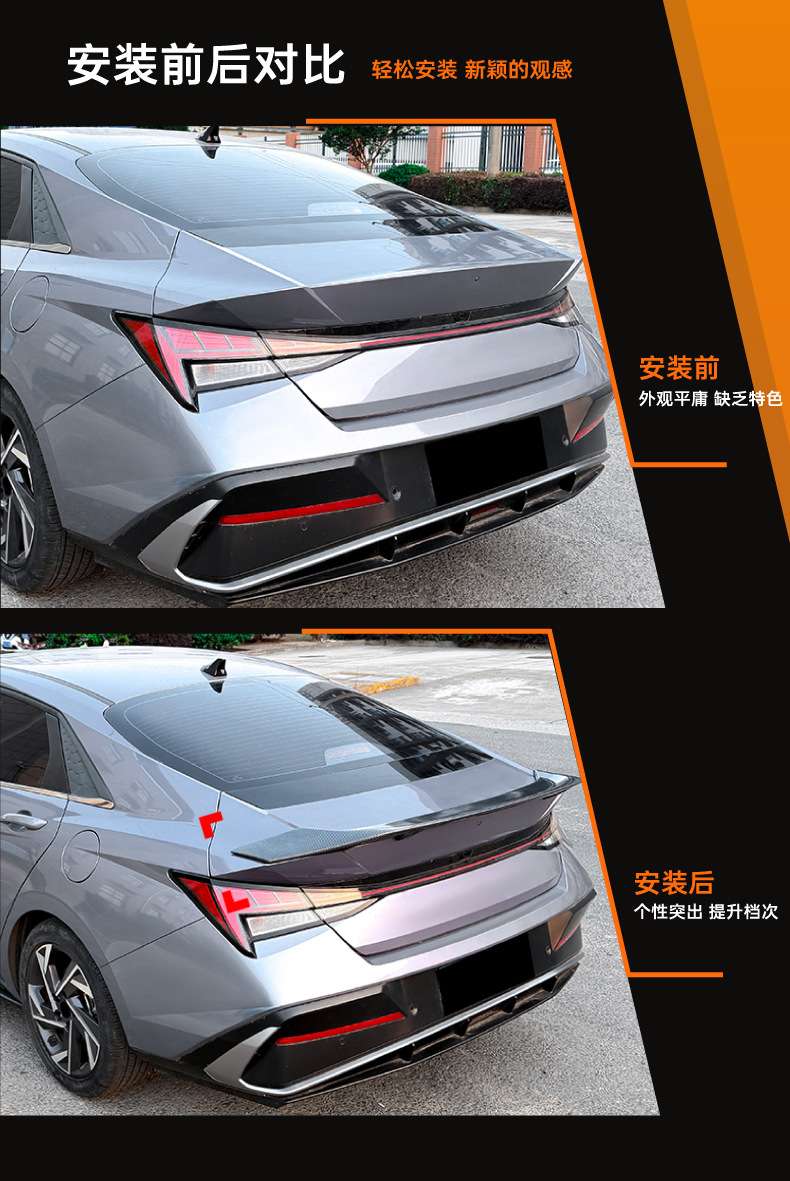 Suitable for Modern Elantra Mk7 2021+ R Model Rear Wing Spoiler Cross-Border Modification