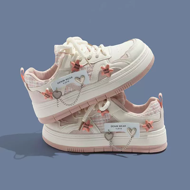 Белые кроссовки, универсальные sneakers для отдыха для учащихся начальной школы, новая коллекция, цветочные узоры, для подростков