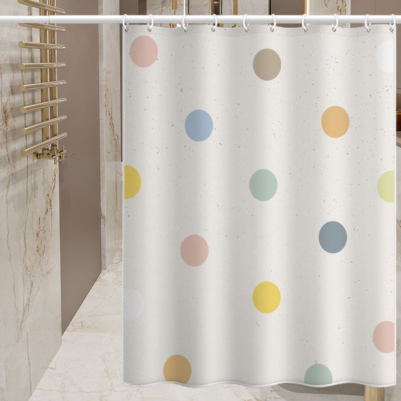 Polka Dot For Bathroom, Waterproof, Mold-Proof, No-Drill Installation, High-End Toilet Privacy Curtain, Shower Partition_voghion.com