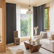 遮光布窗帘布防火防尘法式遮光窗帘客厅阳台抗菌天丝材质飘窗