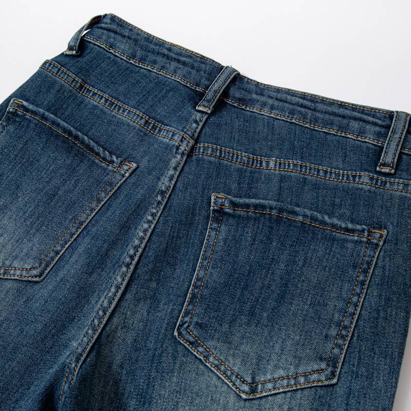 Women's Loose Fitting Leather Washed Skinny Jeans Image 3